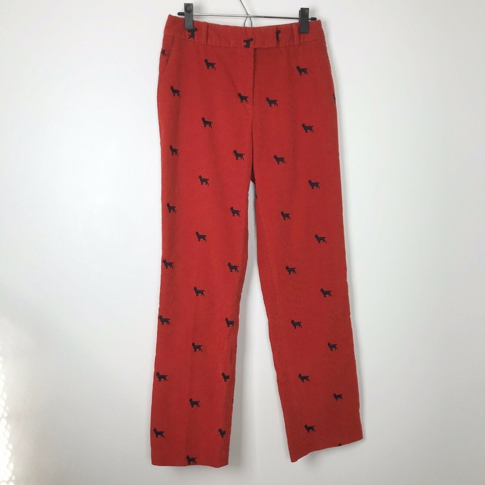 J McLaughlin Red Poodle Dog Corduroy Pants